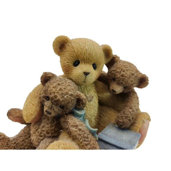 VTG 1999 Enesco Cherished Teddies 661996 Caleb and Friends Resin Figurine 3" - Picture 2 of 8